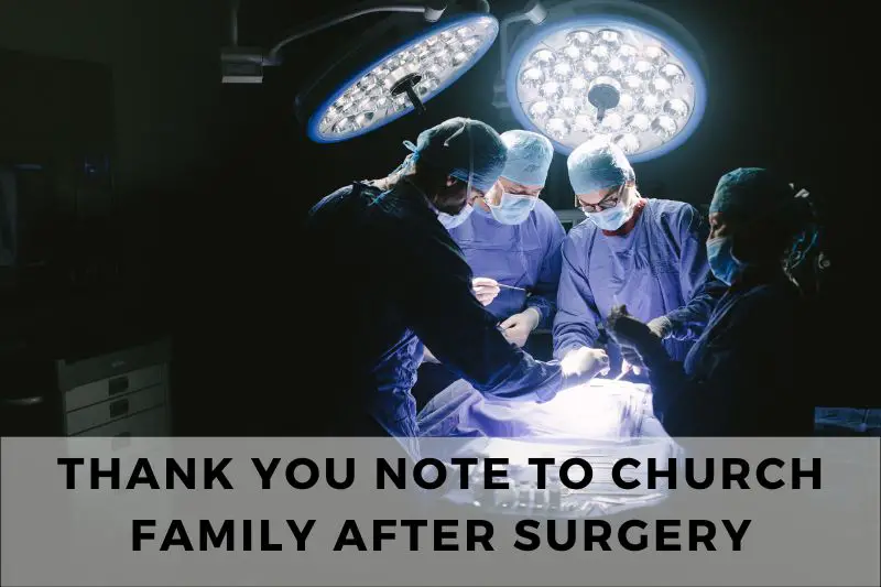 Thank You Note to Church Family After Surgery