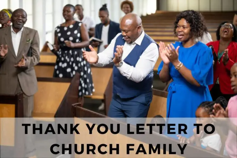 Thank You Letter to Church Family