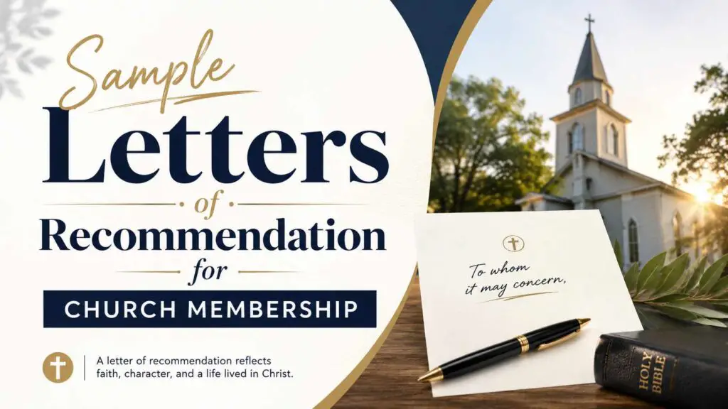 Church Membership Letter Of Recommendation