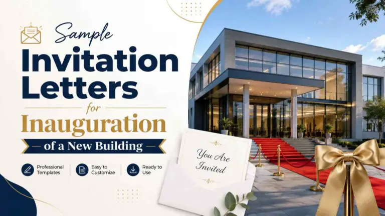 Invitation Letter For Inauguration Of New Building