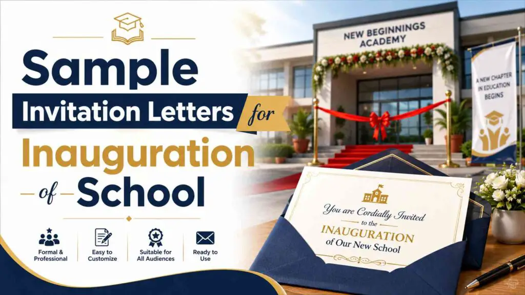 Invitation Letter For Inauguration Of School