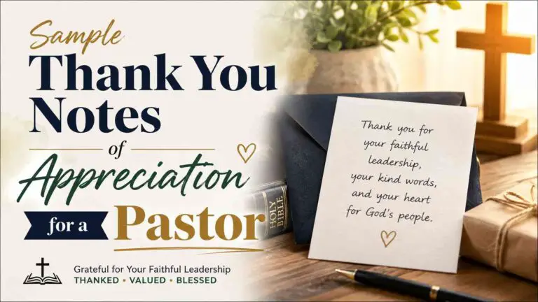 Thank You Note To Pastor For Appreciation