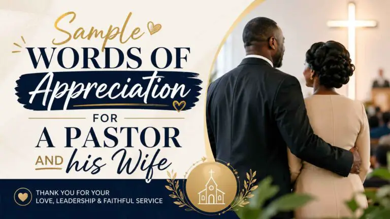 Words Of Appreciation For A Pastor And His Wife