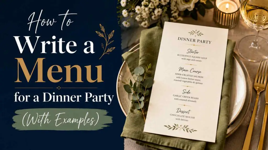 How To Write A Menu For A Dinner Party