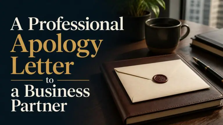 A Professional Apology Letter to a Business Partner