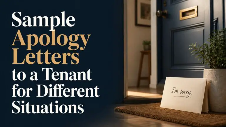Sample Apology Letters to a Tenant for Different Situations