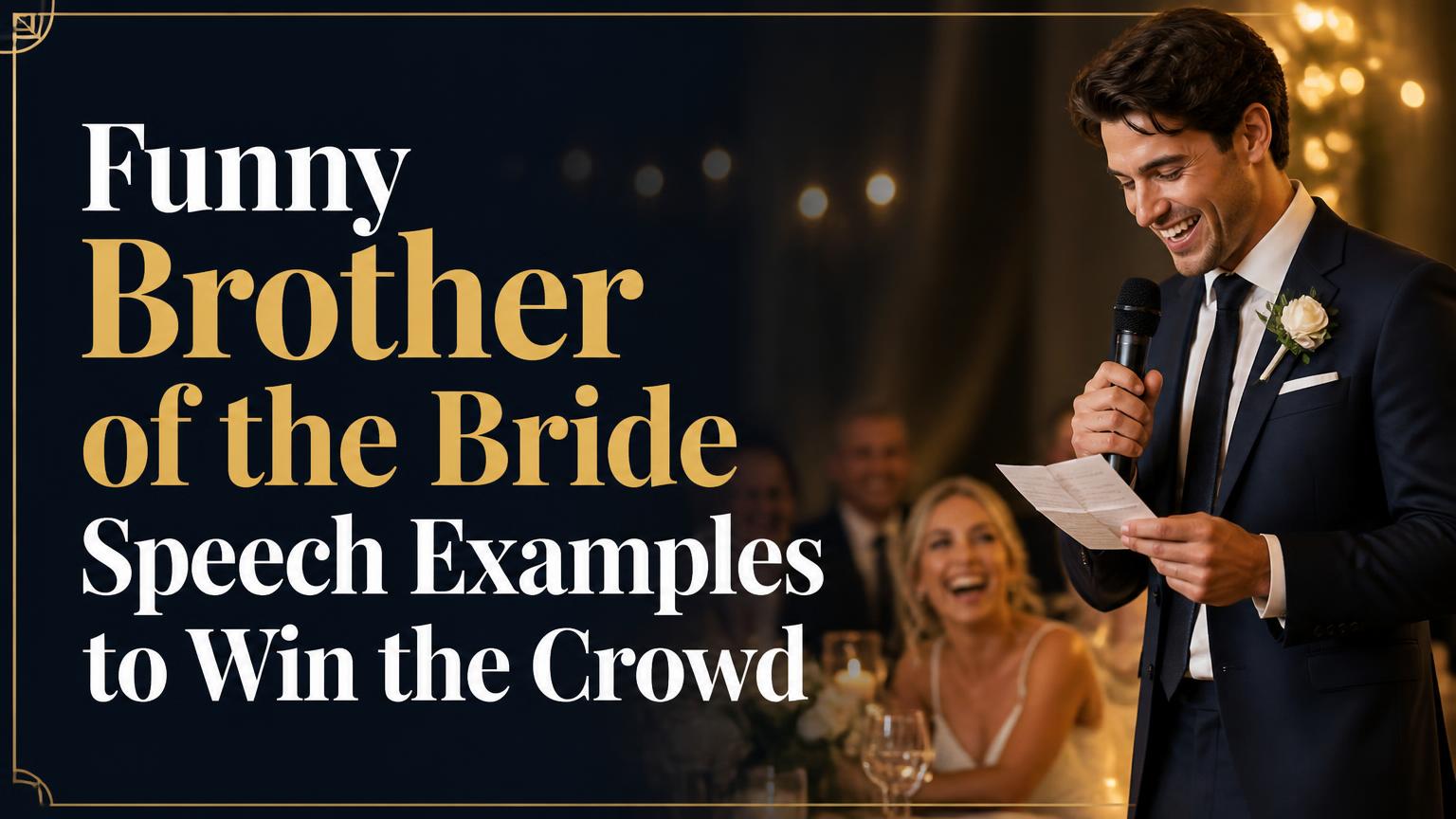 Sincere Example Funny Brother of the Bride Speech Examples to Win the Crowd