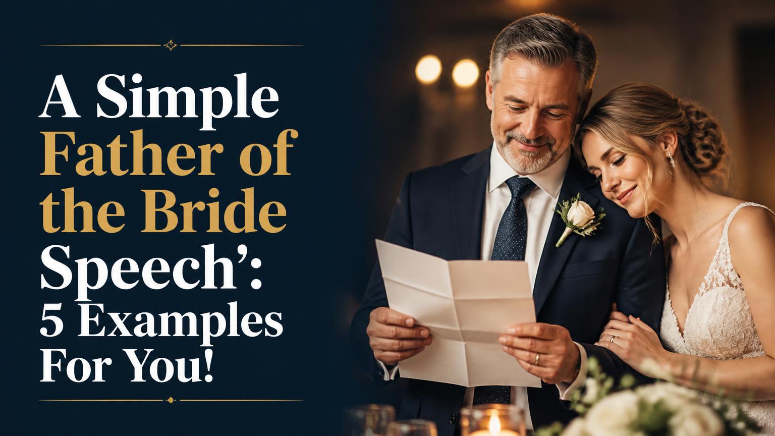 A Simple Father of the Bride Speech: 5 Examples For You!